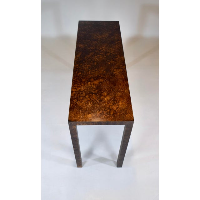 Burnt Umber 1970's Milo Baughman for Lane Parsons Console Table in Tortoise For Sale - Image 8 of 8