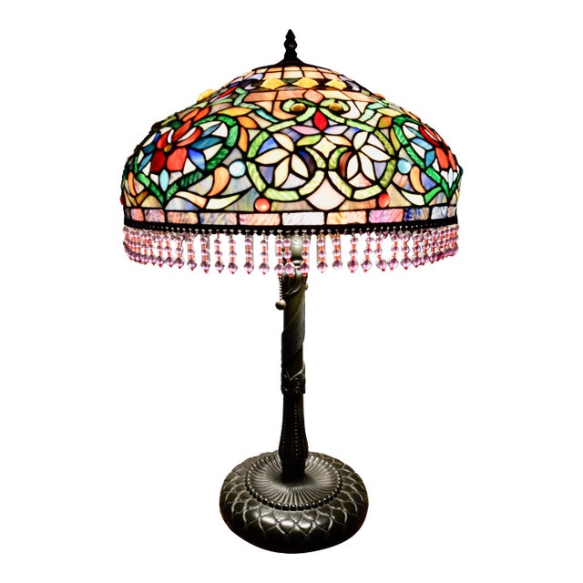 Early 20th Century Large Scale Tiffany Style Lamp by Lumfardo Luminaires For Sale