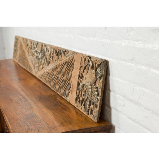 Antique Indonesian Carved Wooden Panels with Traces of Polychromy - A Pair For Sale In New York - Image 6 of 13