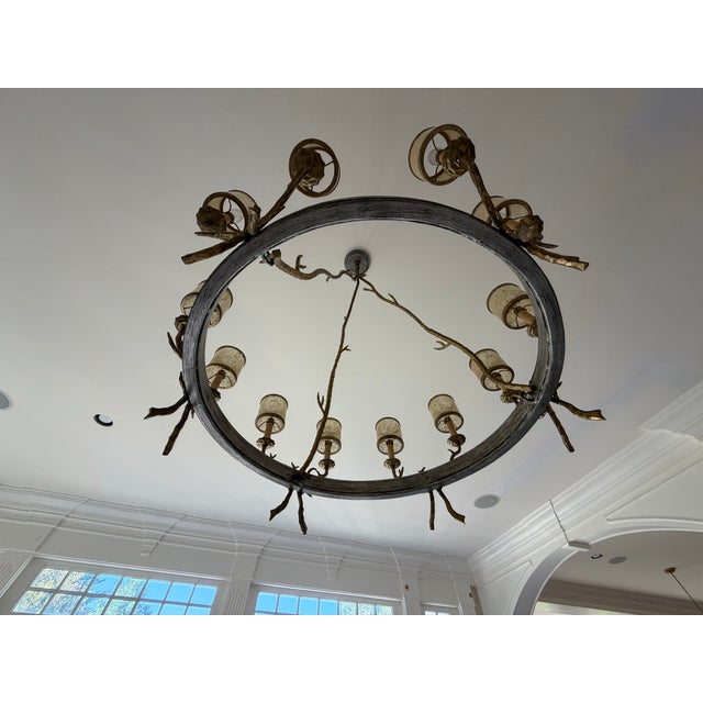 Contemporary Corbett Lighting "Parc Royale" 12-Light Large Chandelier For Sale - Image 3 of 3