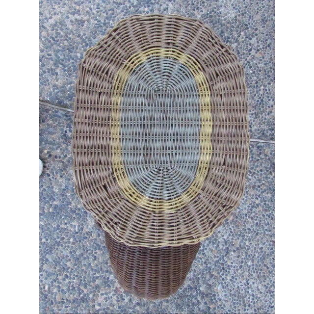 Asian Style Vintage Whicker Elephant Stool For Sale - Image 4 of 17