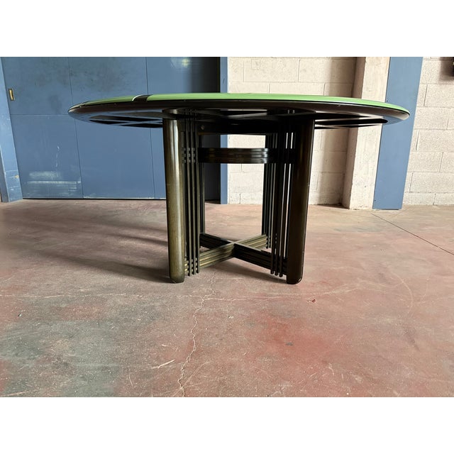 1980s Round Black and Mint Green Gallery Dining Table from Giorgetti, 1980s For Sale - Image 5 of 7