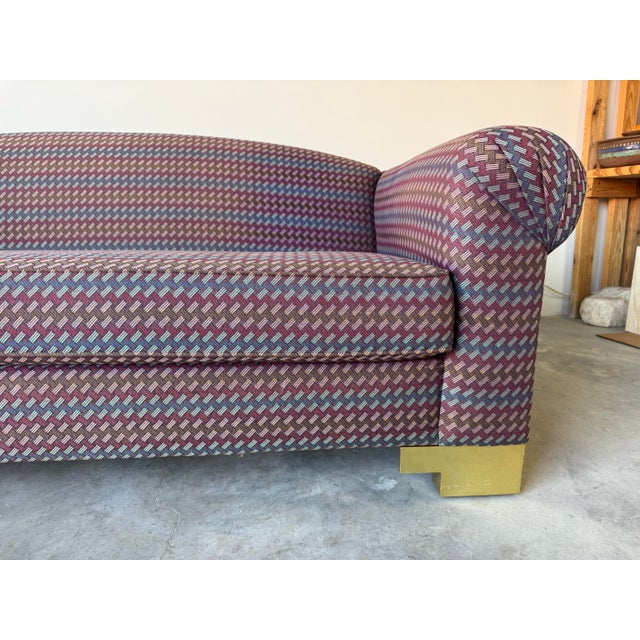 1980’s Postmodern Milo Baughman–Style Sofa by Classic Gallery For Sale - Image 4 of 12