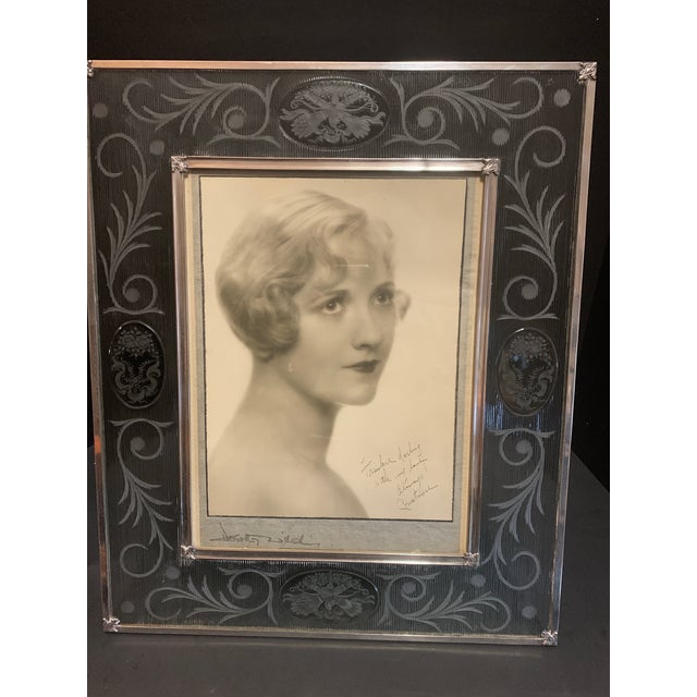 1920s Rare Largest T. G. Hawkes & Co. Crystal & Sterling Silver Picture Frame Circa 1920 For Sale - Image 5 of 7