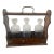 1910s English Oak Arts & Crafts Bareware Caddy Lockable Tantalus With Three Crystal Decanters For Sale