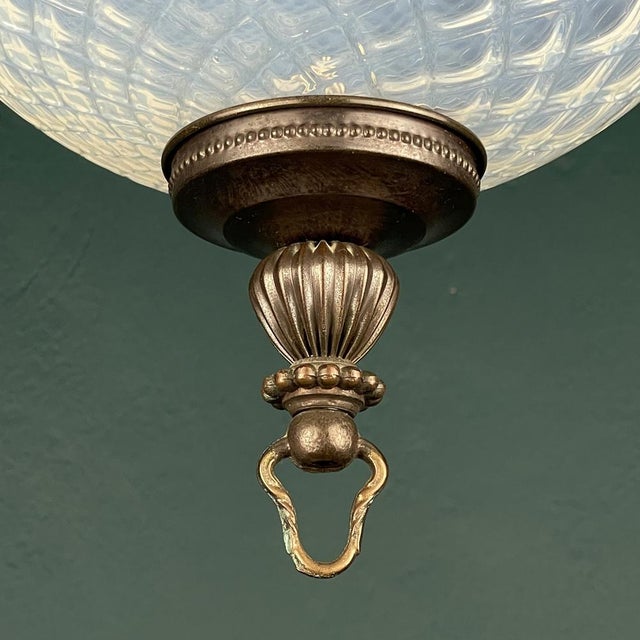 Vintage Blue Murano Sphere Ball Pendant Lamp, Italy, 1970s For Sale - Image 14 of 15