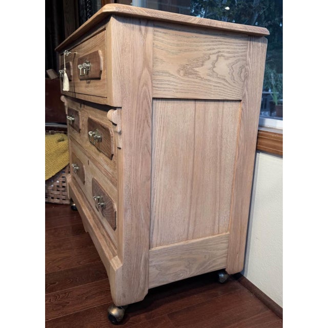 1870-1880 Primitive Eastlake Chest of Drawers Natural Oak For Sale - Image 9 of 16