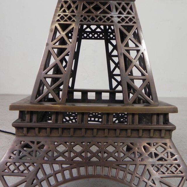 Large High Bronze Eiffel Tower with Lighting, 1970s For Sale - Image 13 of 18