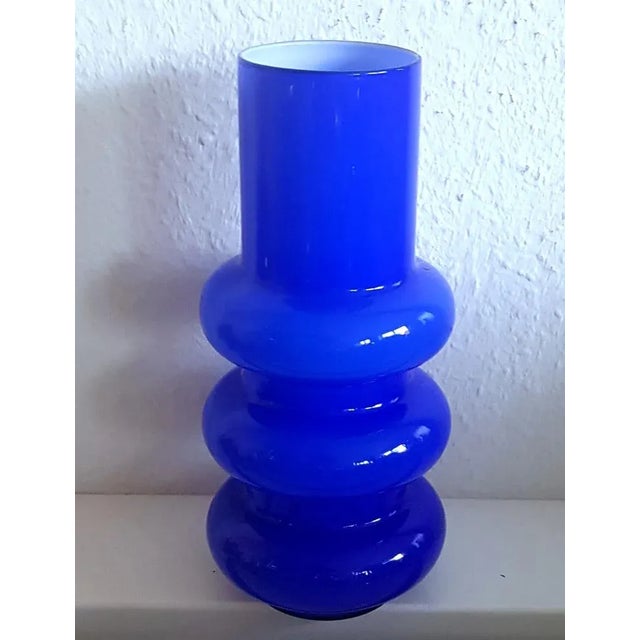 Mid-Century Modern Swedish Blue Ryd Glasbruek Vase, 1970s For Sale - Image 3 of 4