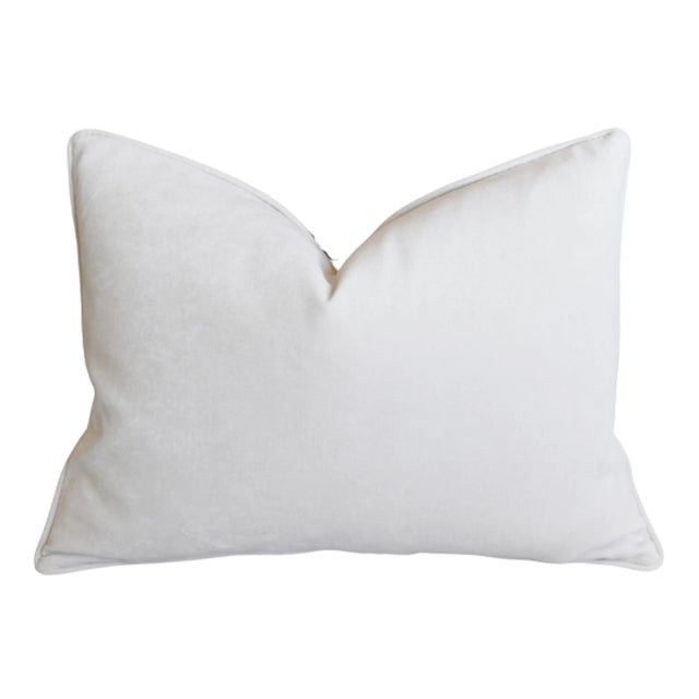 American Designer Madcap Cottage Blue & Gold Floral Feather/Down Pillow 24" X 18" For Sale - Image 3 of 6