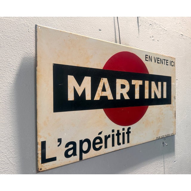 1970s Vintage Martini Lapéritif Advertising Sign, 1973 For Sale - Image 5 of 6