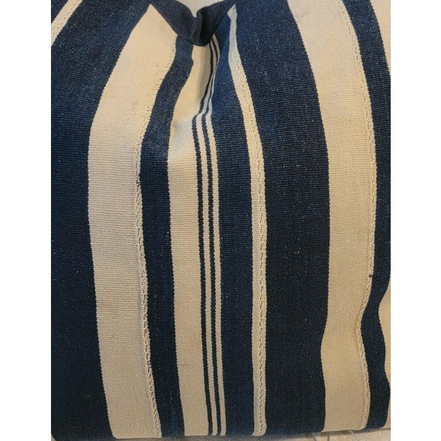 Folk Art Pair of Striped Linen Pillows For Sale - Image 3 of 5