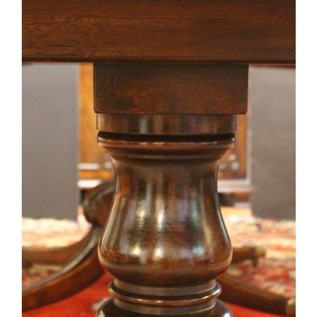 Early 19th Century C. 1830 English Regency-William IV Double Pedestal Banquet Table For Sale - Image 5 of 6