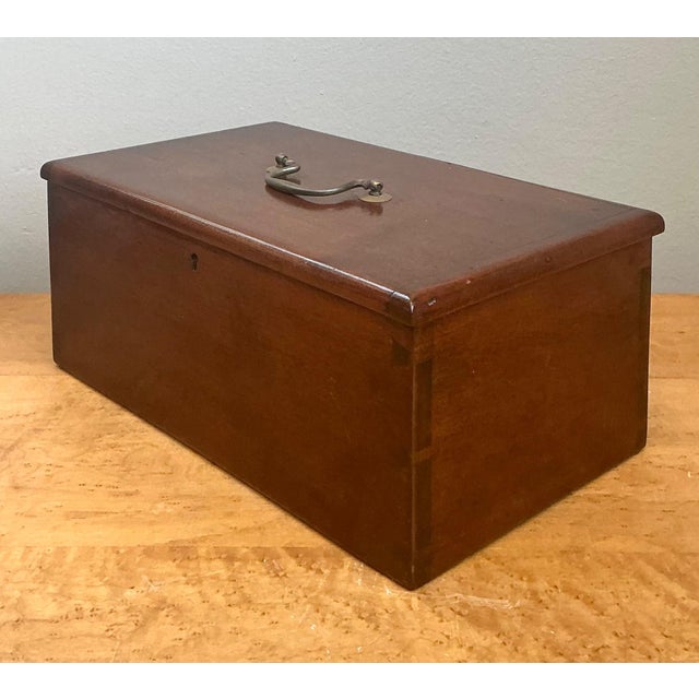 Mid-Century Modern Vintage Keyhole Wooden Box For Sale - Image 3 of 18