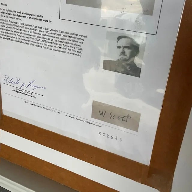 Baby Blue Vintage Abstract Pastel Watercolor Painting, Signed For Sale - Image 8 of 10