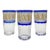 Vintage Set of 3 Val St. Lambert Danse De Flore Cobalt Crystal Tumblers For Sale