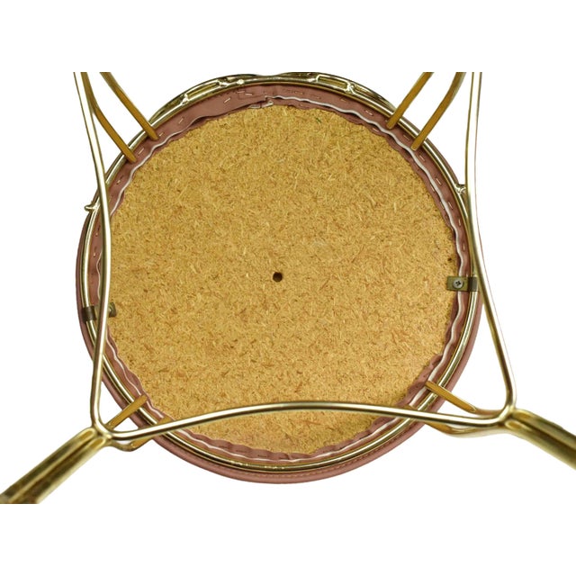 Mid 20th Century Hollywood Regency George Koch Gold and Mauve Vanity Stool Chair For Sale - Image 13 of 14