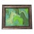 Horses Portrait Art Deco Minimalism Abstract Green Original Oil Painting by Cleo Plowden For Sale