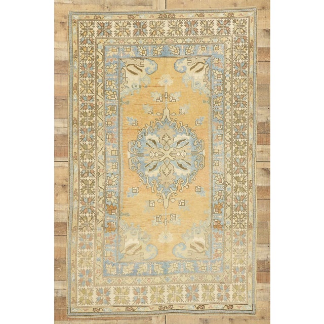 Orange Vintage Turkish Oushak Rug, 04'06 X 07'03 For Sale - Image 8 of 8