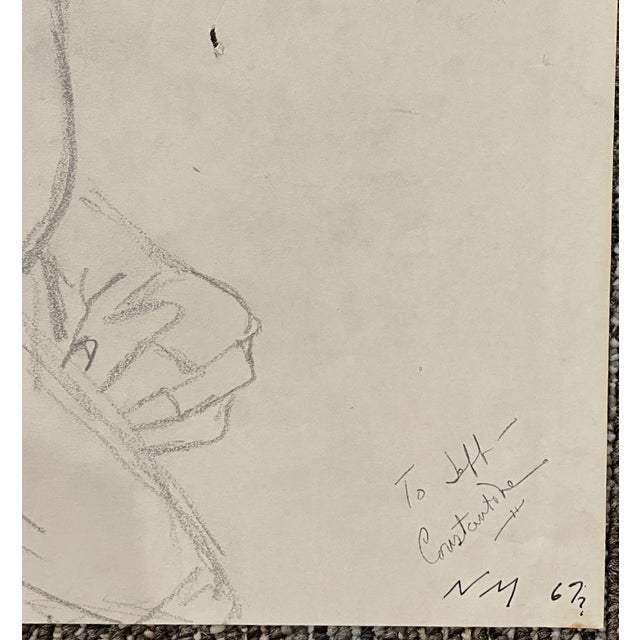 Figurative 1967 Neil Meitzler Male Nude Drawing For Sale - Image 3 of 3