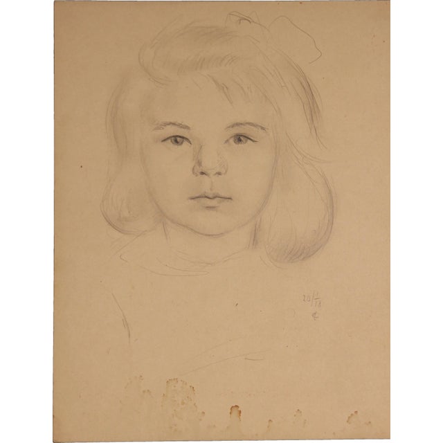 Collection of girl portrait studies that are signed and dated by the artist. The papers are not framed. The dimensions are...