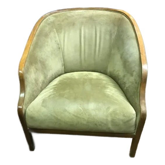 Mid 20th Century Mid-Century Ward Bennett Brickel Taupe Suede Armchair For Sale
