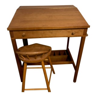 1980s Standing Desk and Chair - Set of 2 For Sale