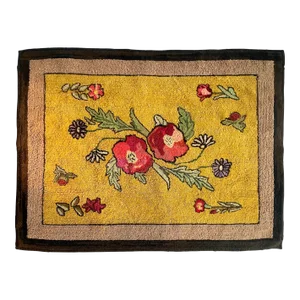 Hooked Rug Antique American Folk Art