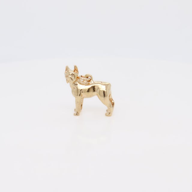 Vintage 14k Gold Figural Boxer Dog Charm For Sale - Image 4 of 11