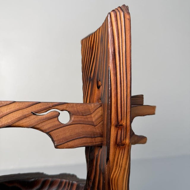 Sugi Wooden Japanese Ikebana Vase with Copper Reservoir, 1960s For Sale - Image 4 of 13