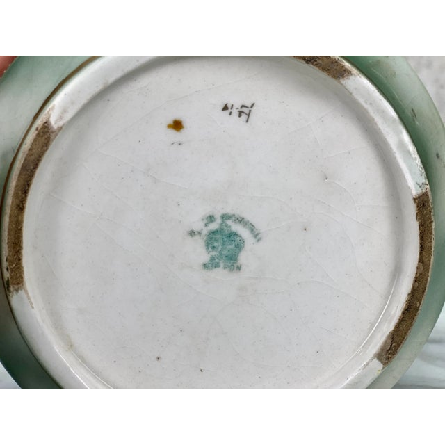 Antique Japanese Nippon Porcelain Double Handle Floral Motif Vase For Sale - Image 11 of 12