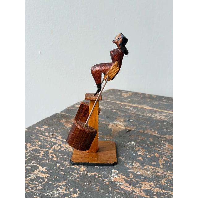 Vintage Folk Art Balancing Woman Kinetic Sculpture, Circa 1940s For Sale - Image 11 of 16