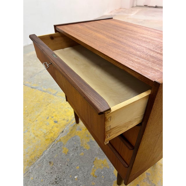 Teak Chest of Drawers with Lock, Denmark For Sale - Image 6 of 11