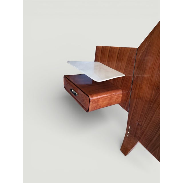 Mid-Century Modern Italian Bed Frame in Teak and Carrara Marble from La Permanente Mobili Cantù, 1957 For Sale - Image 10 of 18