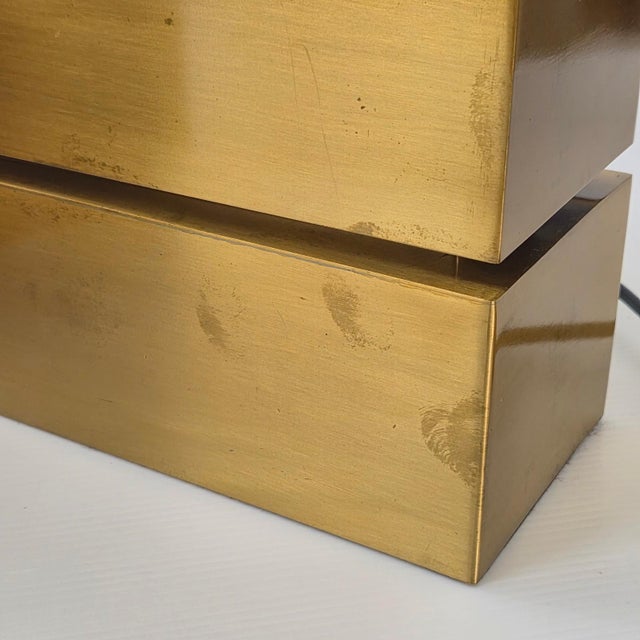 Table Lamps in Brushed Gold Metal from Maison Charles, 1970s, Set of 2 For Sale - Image 4 of 13