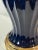 Metal Vintage Hollywood Regency Cobalt Blue Fluted Ginger Jar Table Lamp on Brass Stand For Sale - Image 7 of 12