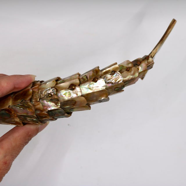 Metal Vintage Mexican Articulated Abalone Shell Fish Bottle Opener Sculpture For Sale - Image 7 of 10