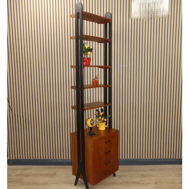 Wood Freestanding Teak Shelf, 1960s For Sale - Image 7 of 12