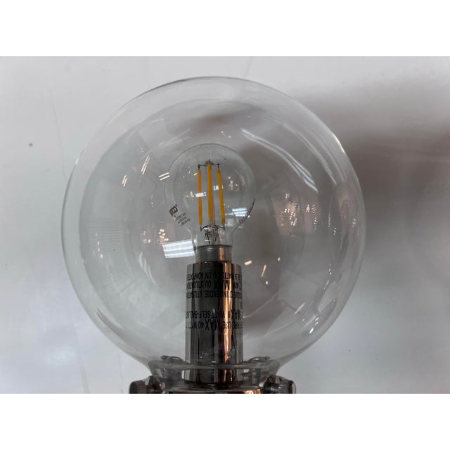 Metal Restoration Hardware Bistro Globe Wall Sconces, Pair For Sale - Image 7 of 12