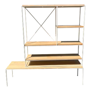 Paul McCobb Planner Group Attributed Etagere in White Iron and Light Maple.