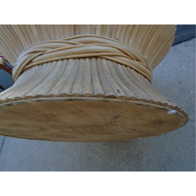 1990s Vintage McGuire Style Bamboo Sheaf of Wheat Coffee Table For Sale In Orlando - Image 6 of 10