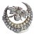 Early 20th Century Victorian Diamond Pearl Crescent W/Bee For Sale
