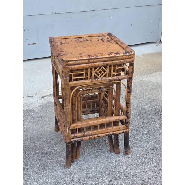 Art Nouveau Bamboo Stacking Tables, Italy, 1920s, Set of 3 For Sale - Image 10 of 17