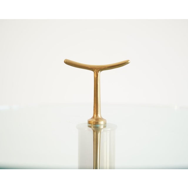 Italian Brass & Glass Side Table in the Style of Gio Ponti For Sale In New York - Image 6 of 6