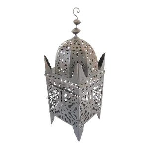 Large Moroccan Moorish Hurricane Metal Candle Lantern
