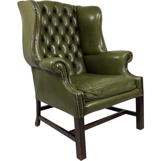 Vintage Leather Wingback Chair, 1960s For Sale - Image 16 of 16