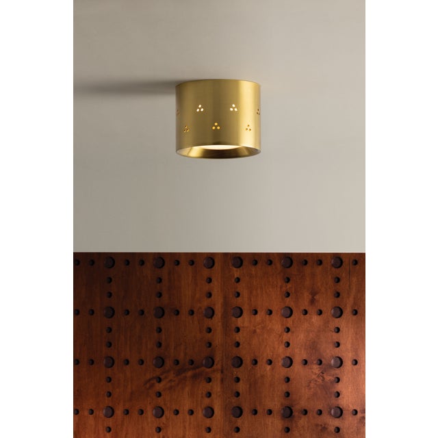 Hudson Valley Lighting Edisto 4.5 in. 1 Light Flush Mount in Aged Brass Finish For Sale - Image 9 of 10