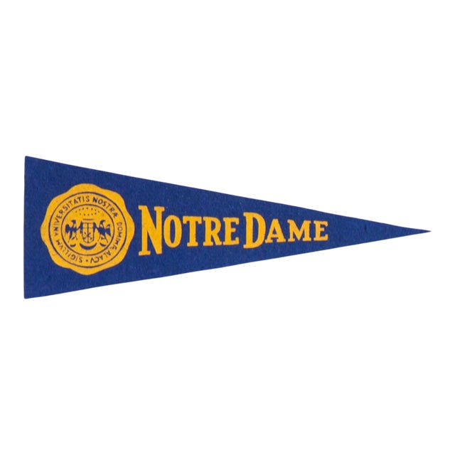 Vintage Notre Dame Felt Flag For Sale