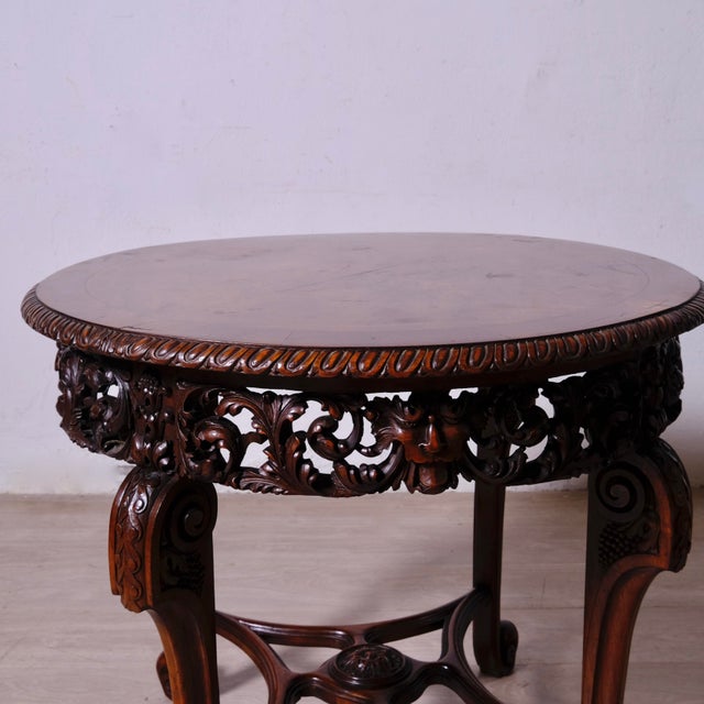 Antique Late 19th Century Carved Wooden Coffee Table, 1890s For Sale - Image 10 of 16