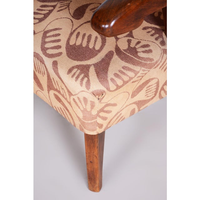 Art Deco Walnut Armchair attributed to Jan Vaněk, 1930s For Sale - Image 14 of 15